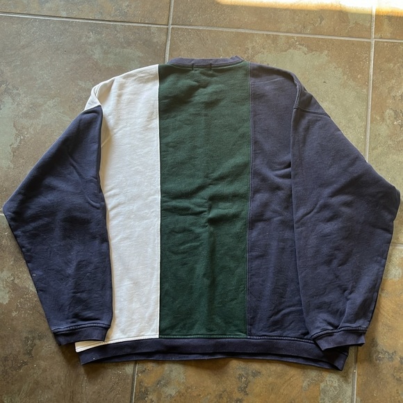 Vintage 90s Izod color block crewneck sweater, blue green white, good condition - Picture 6 of 6
